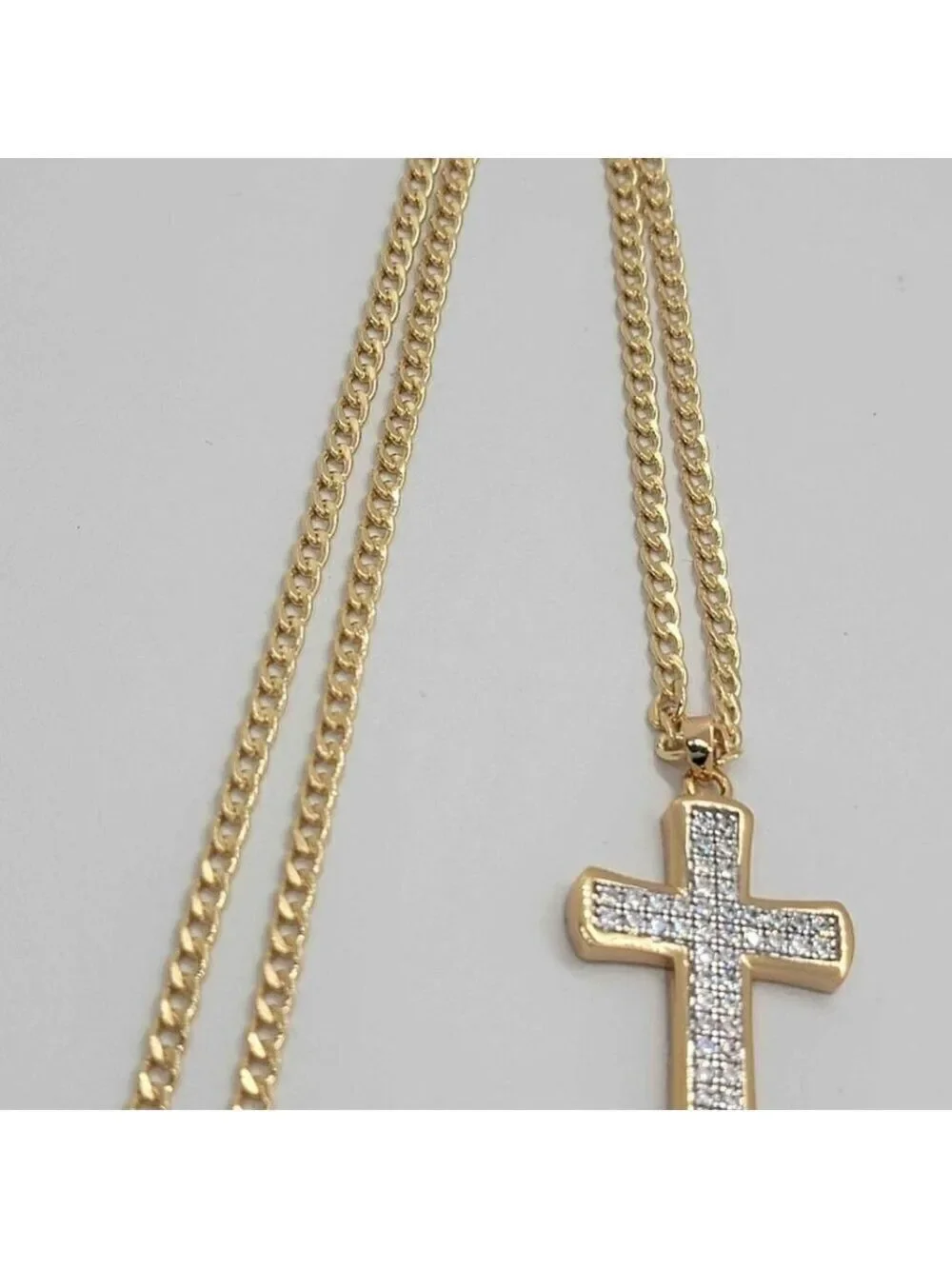 Brand New Brazilian 18k Gold Filled Cross Necklace